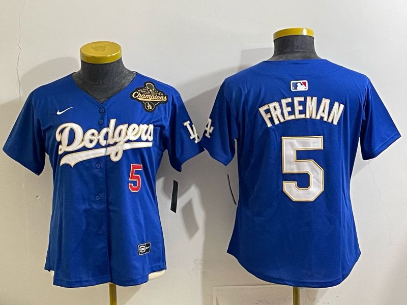 Women 2026 Los Angeles Dodgers #5 Freeman Blue Game Nike MLB Jersey 006